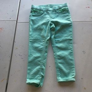Teal capris for girls.